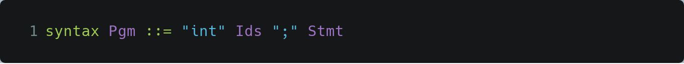 "Syntax in K of IMP programs"